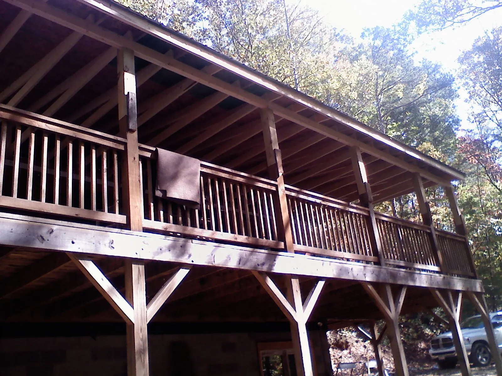 Timber framing under a new elevated porch and deck — Roof Leak Repair in West Elkton by Roofing Brothers